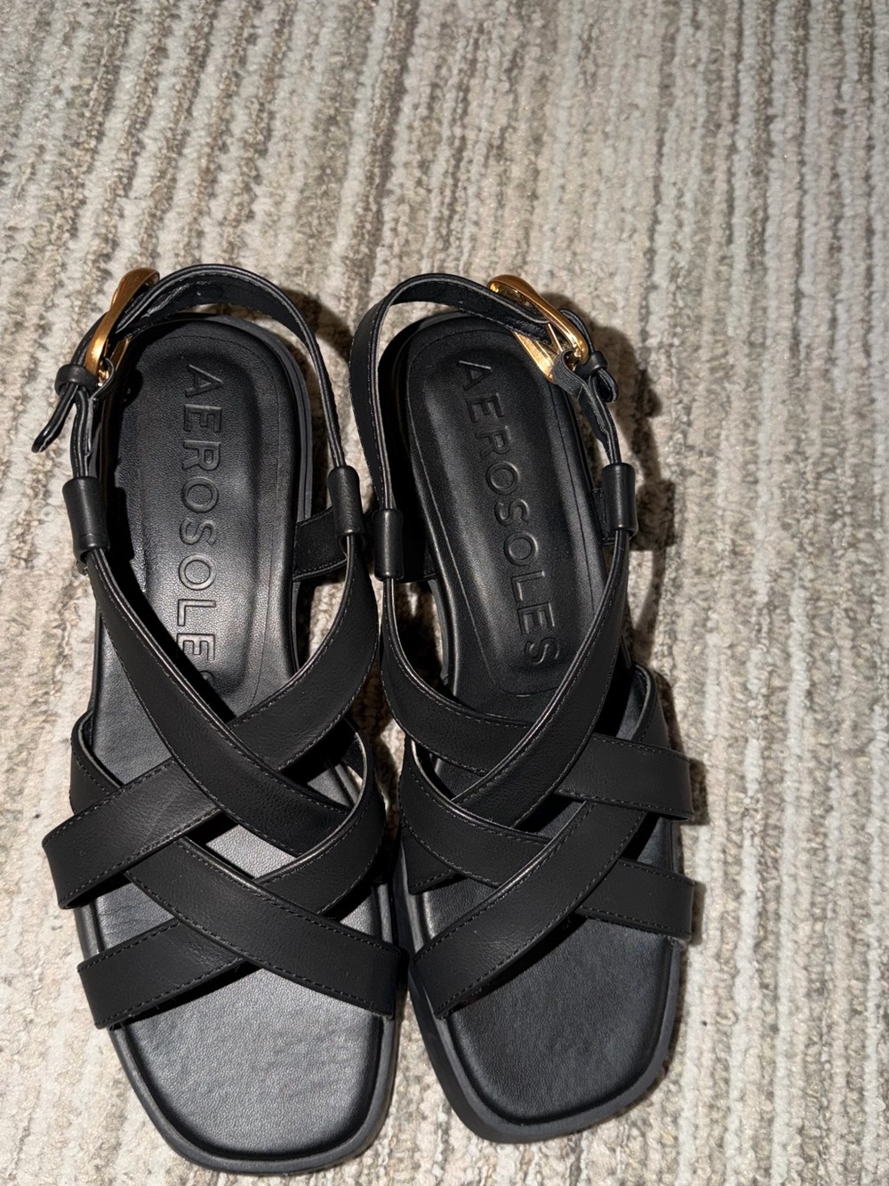 Aerosoles Daily Women’s Black Strappy Heel Sandals – Size 7.5